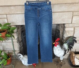 DG2 by Diane Gilman Dark Blue Straight Leg Jeans